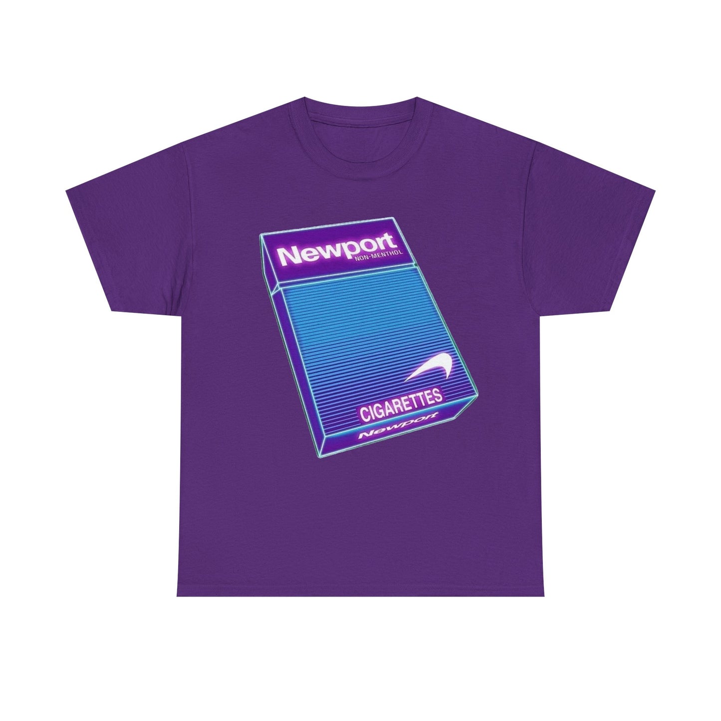 NewPort Tshirt Vintage Cigarette Neon Graphic Retro AD Unisex Heavy Cotton Tee
