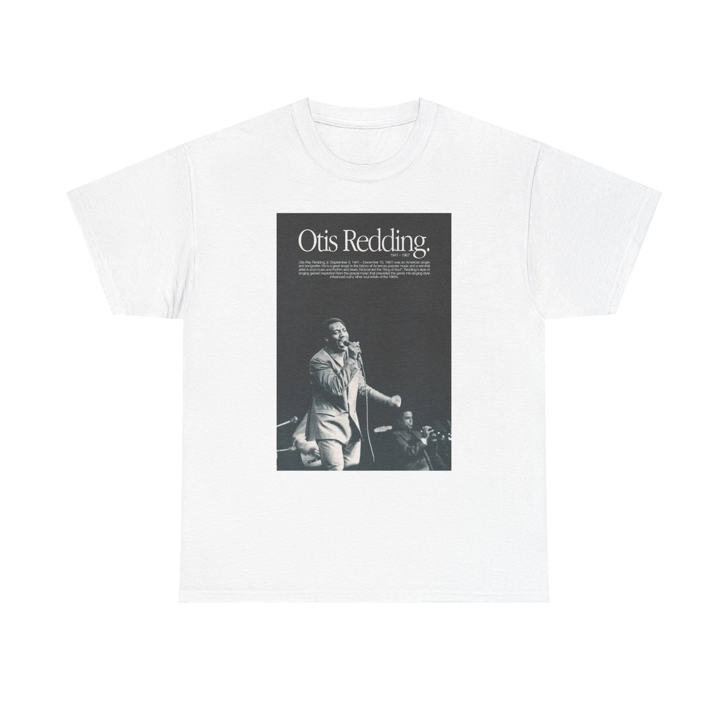 Otis Redding Tshirt Vintage Tour Poster Retro American Singer Unisex Heavy Tee