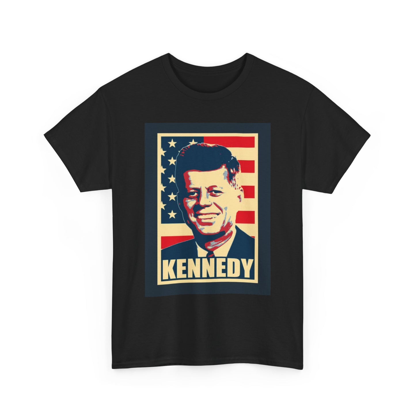 JFK Tshirt John F Kennedy American Flag President Unisex Heavy Cotton Tee