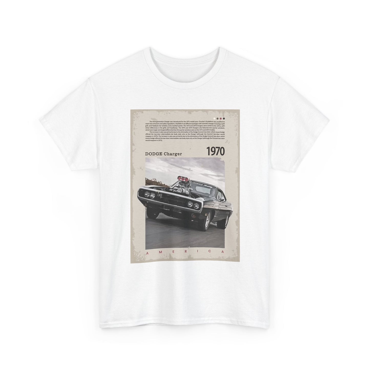 1970 Dodge Charger Graphic T Shirt Vintage Unisex Heavy Cotton Tee