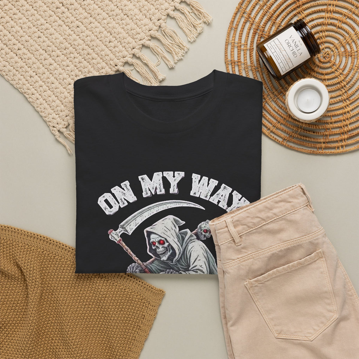Grim Reaper | On My Way To Ruin Your Day T-Shirt Men's Graphic T Shirt