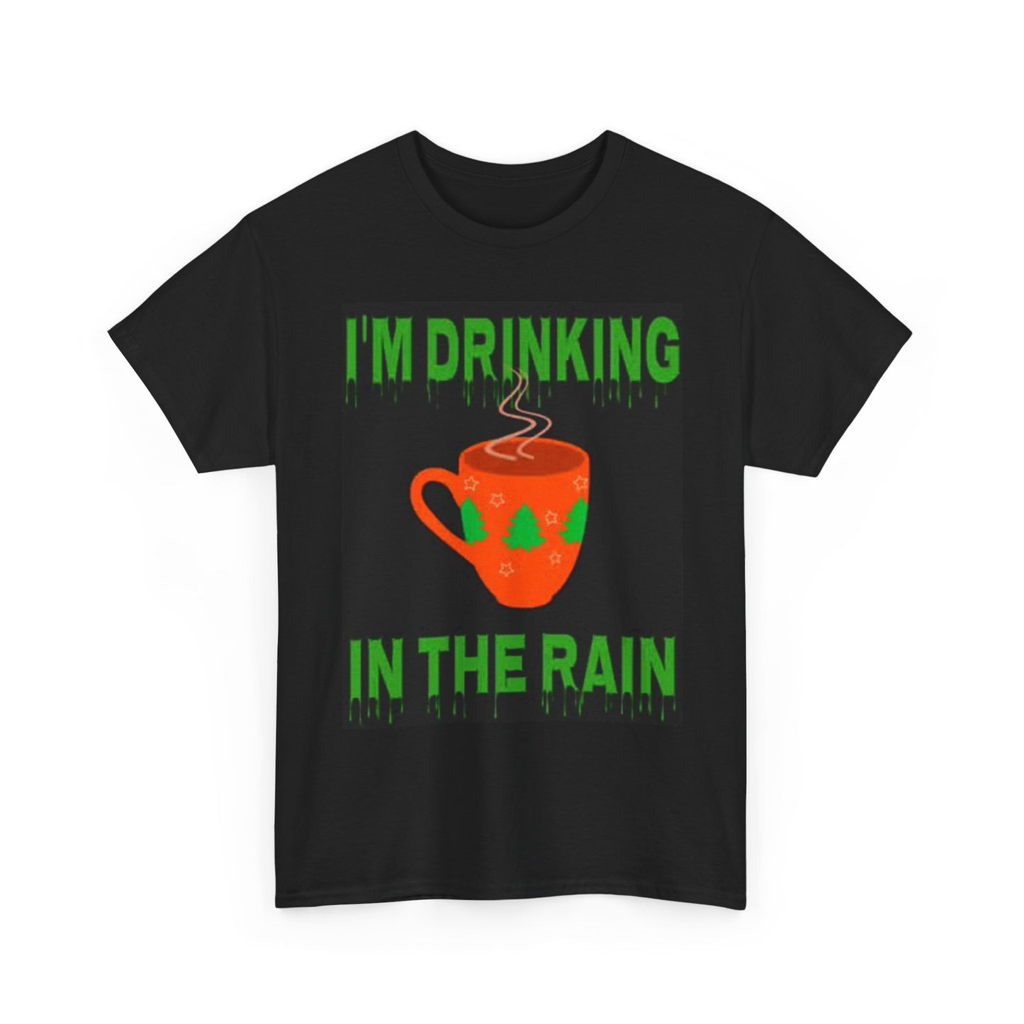 Drinking Coffee In The Rain T Shirt Retro Coffee Lover Unisex Heavy Cotton Tee
