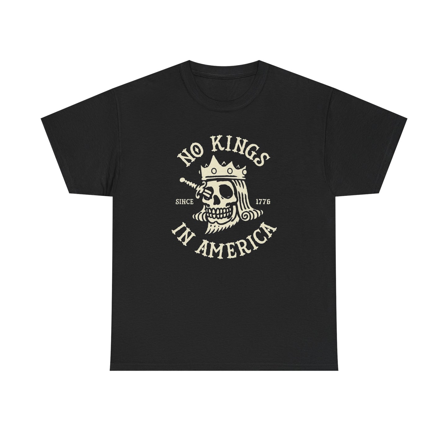 NO KINGS IN AMERICA Graphic T-Shirt Comfy Cotton Tee Brand NEW