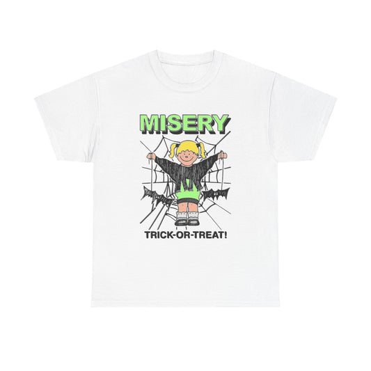 Misery Trick Or Treat Graphic T Shirt New Adult Unisex Heavy Cotton Tee