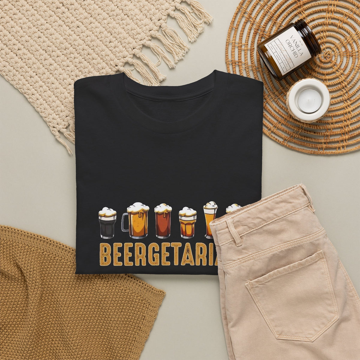 Beergetarian Beer Glasses T-Shirt Funny  Men's Graphic Tee
