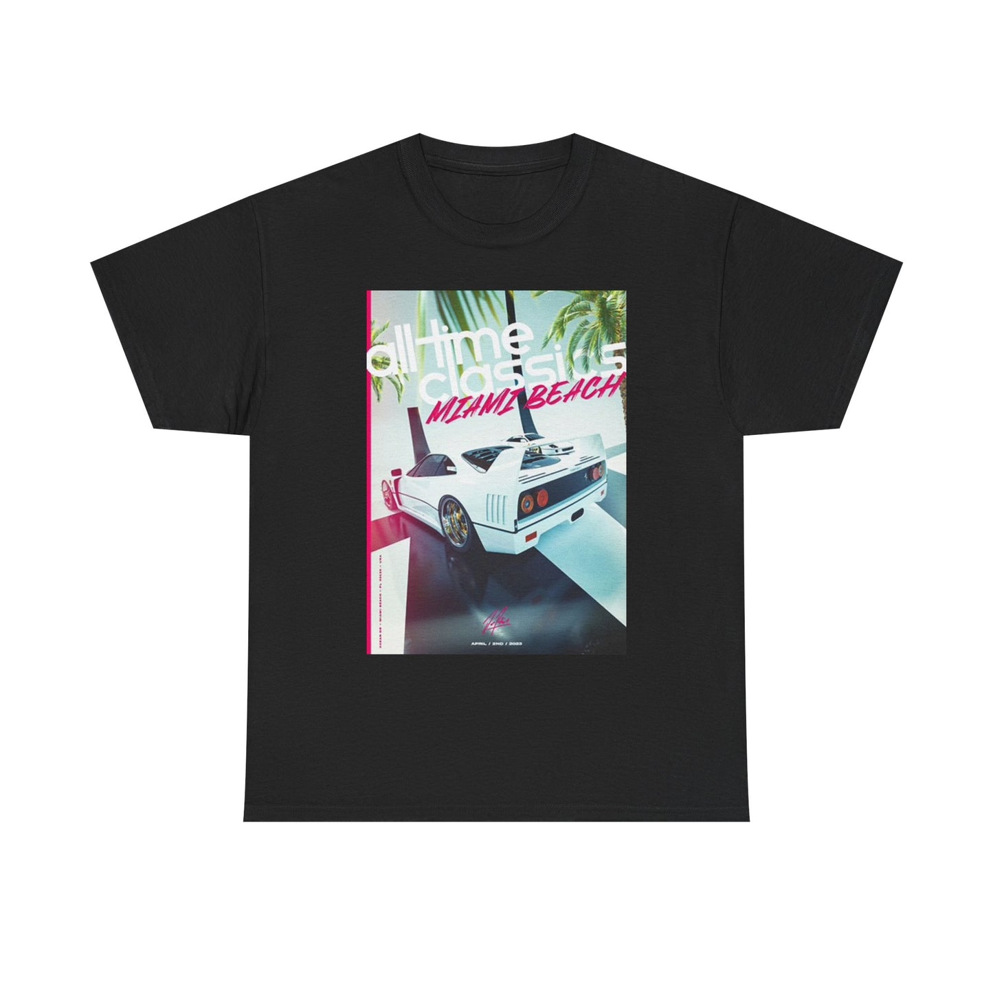 All time Classics Graphic T Shirt Miami Beach Gaming Video Unisex Heavy Cotton