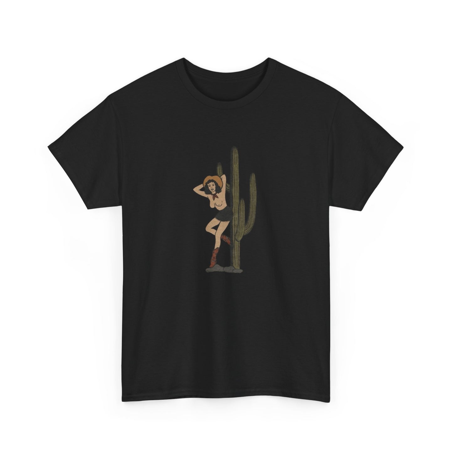 Desert Cowgirl Pinup Graphic T-Shirt Cotton Tee New Gift Vintage