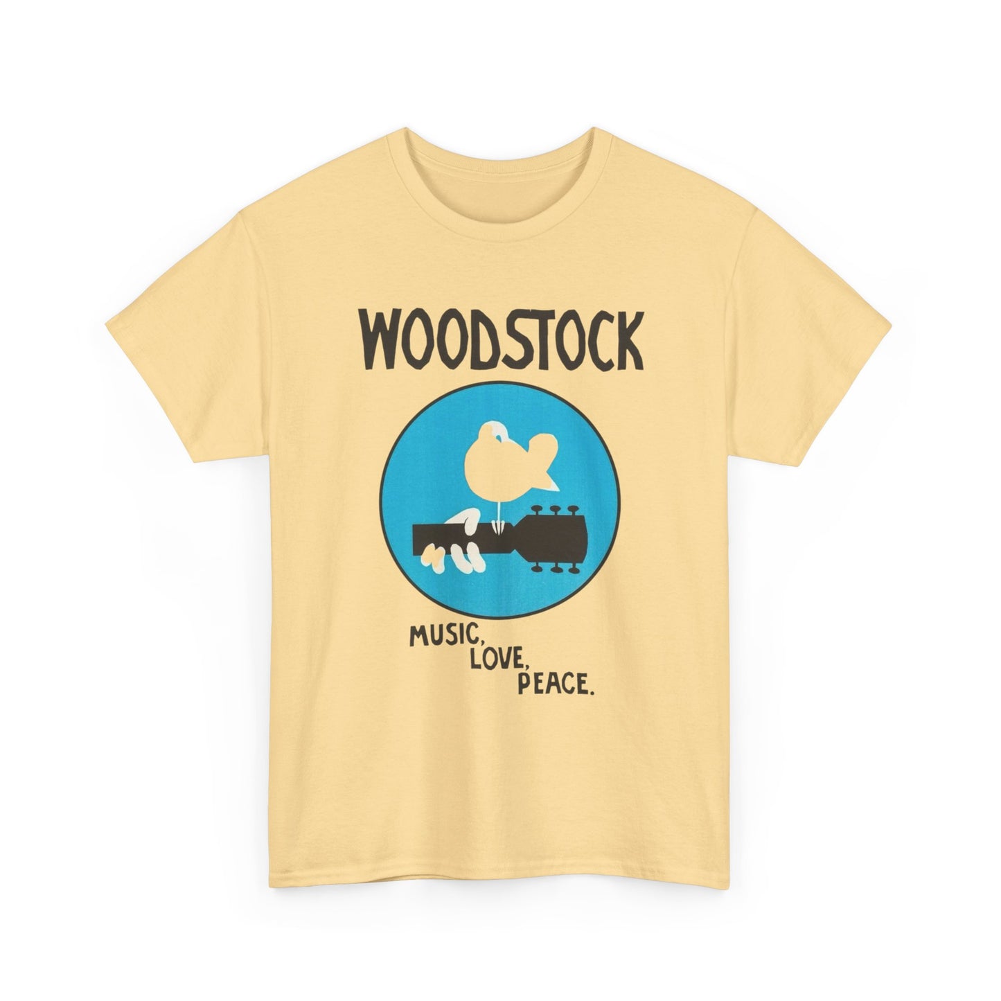 Woodstock Vintage Music Love Peace Graphic T Shirt Unisex Heavy Cotton Tee