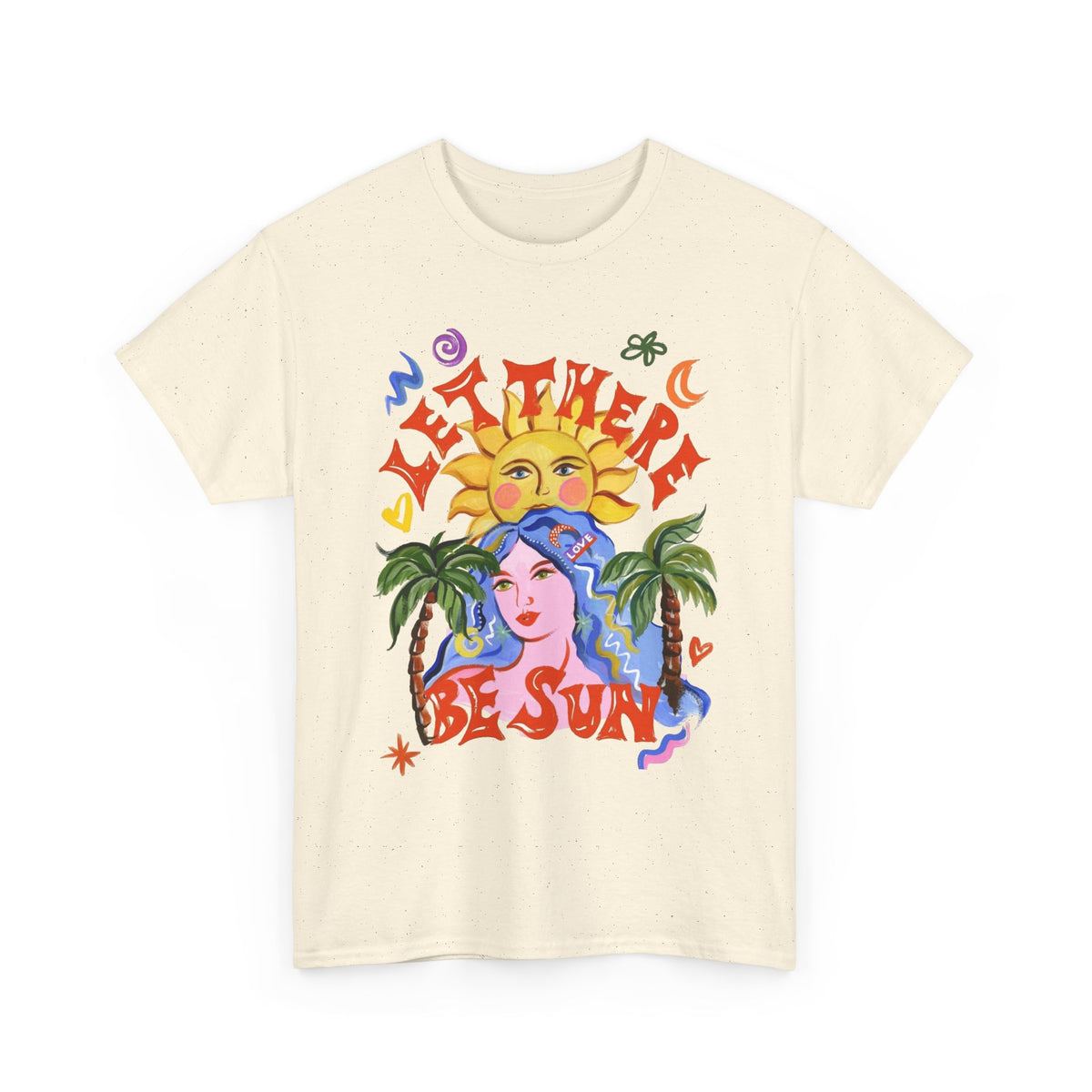 Sun and Woman Graphic T-Shirt, Retro Summer Artwork Men's Graphic Tee