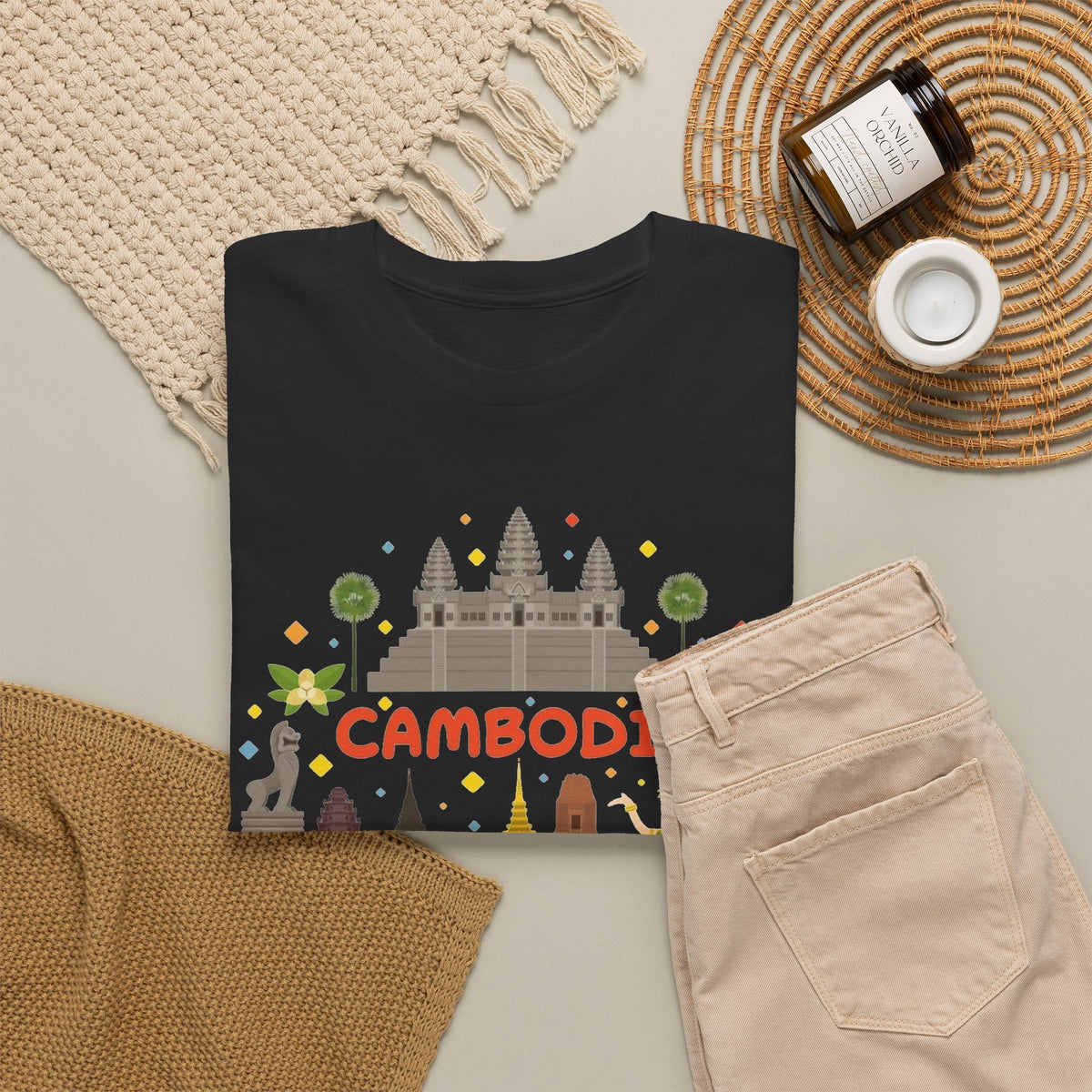 Cambodia Angkor Wat Temple Graphic T-Shirt Men's Graphic Tee
