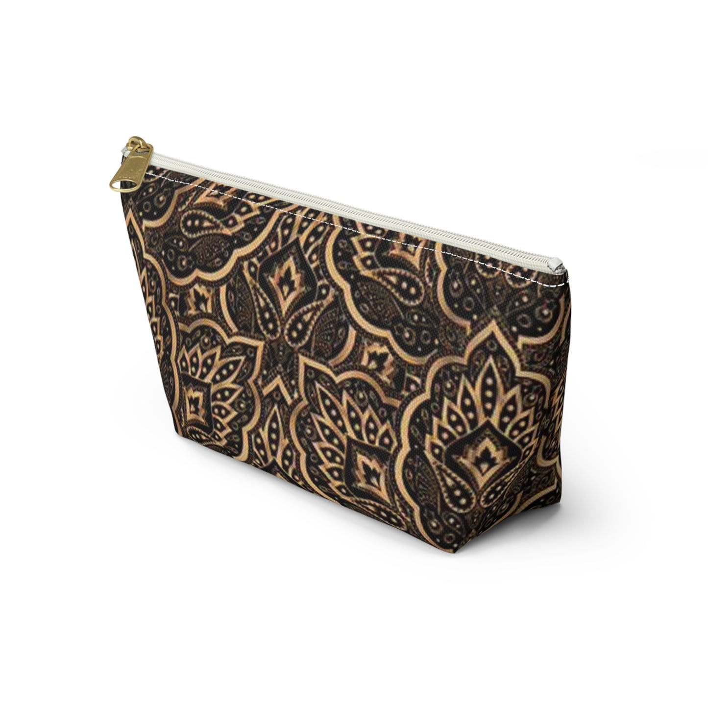 Morrocan All Over Print Travel Bag Multi Color Gold Accessory Pouch w T-bottom