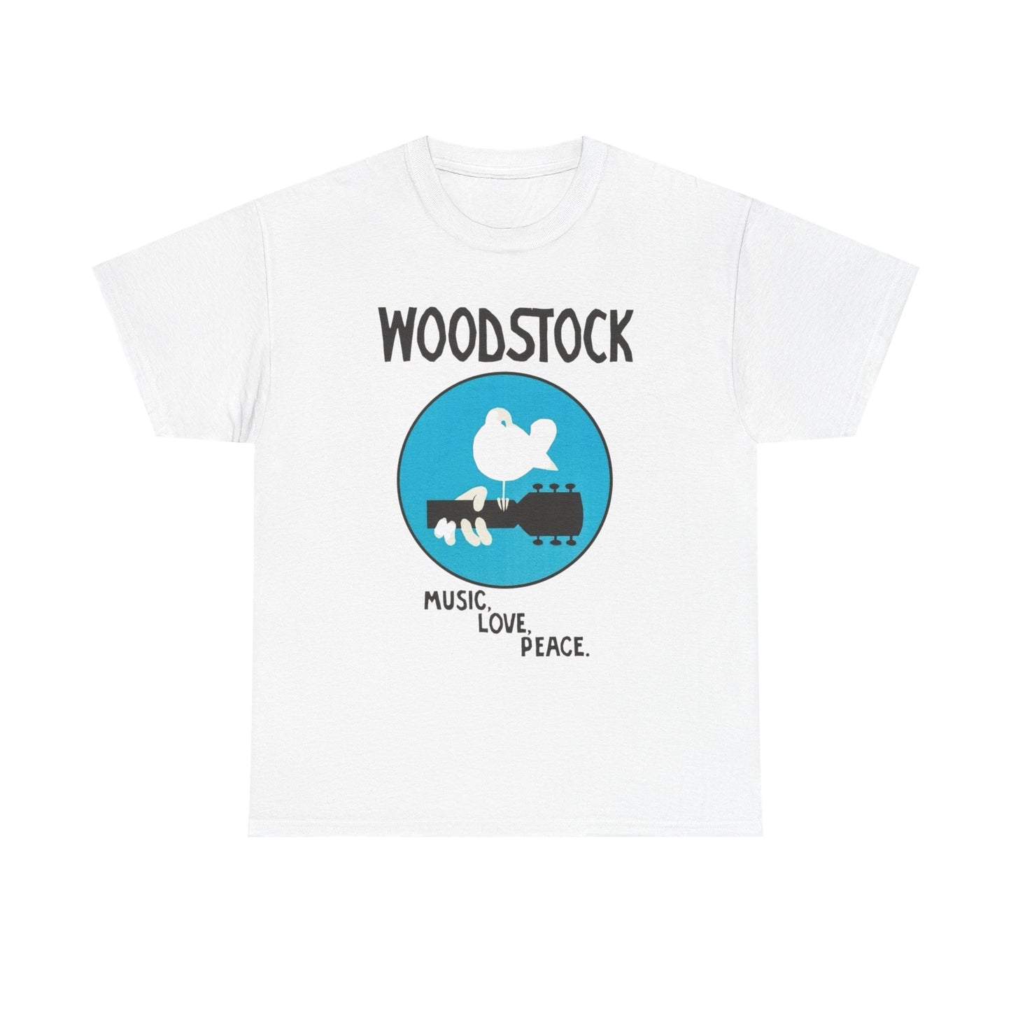 Woodstock Vintage Music Love Peace Graphic T Shirt Unisex Heavy Cotton Tee