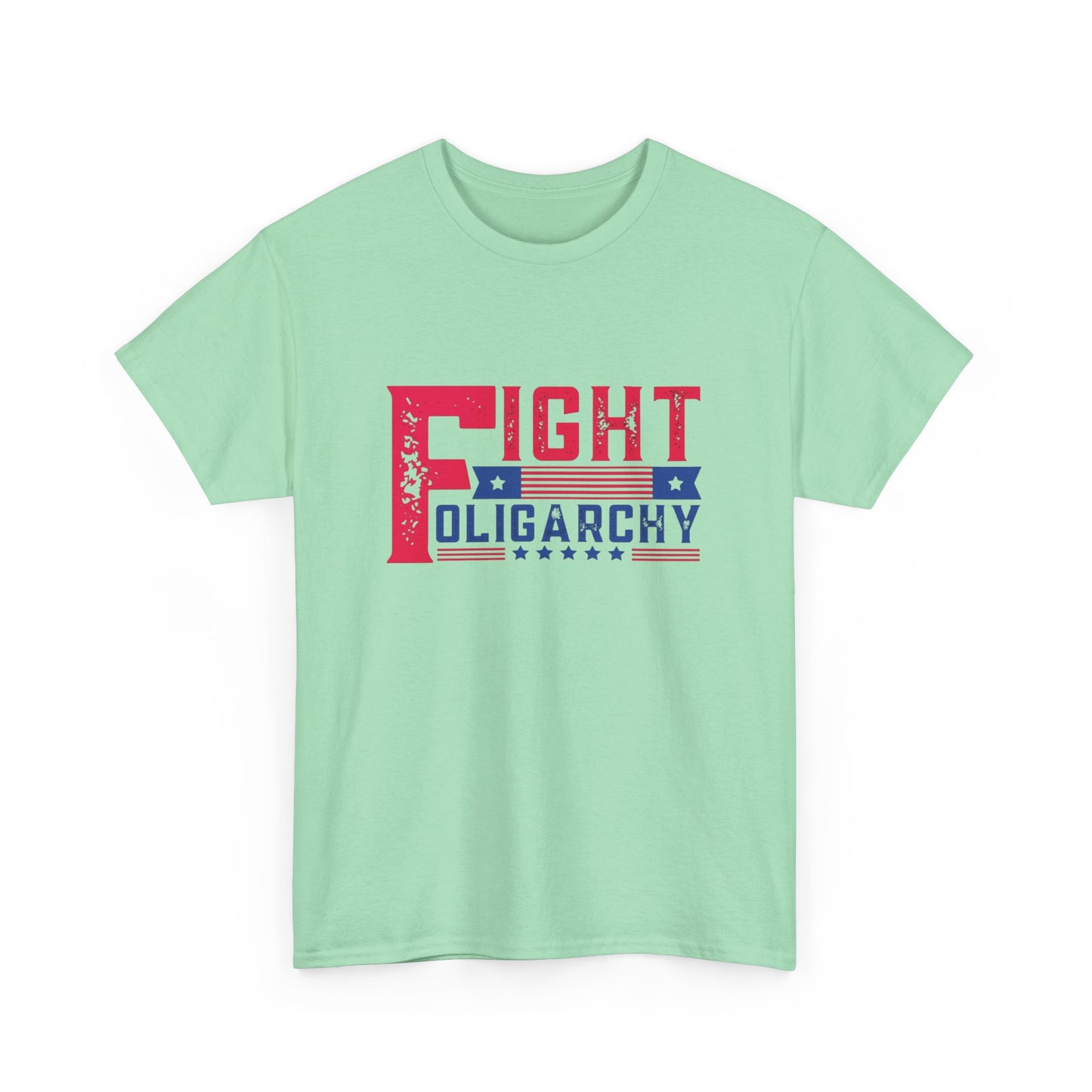 Fight Oligarchy Tour AOC Sanders Graphic T Shirt Unisex Heavy Cotton Tee