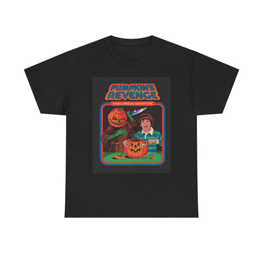 Pumpkins Revenge Tshirt Funny Arcade 80s Retro Vibe Unisex Heavy Cotton Tee