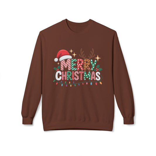 Merry Christmas Sweater Unisex Midweight Softstyle Fleece Crewneck Sweatshirt