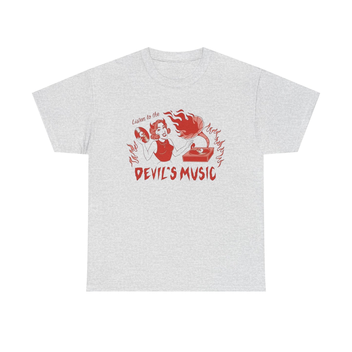 Listen To The Devils Music Graphic T Shirt New Adult Unisex Heavy Cotton Tee