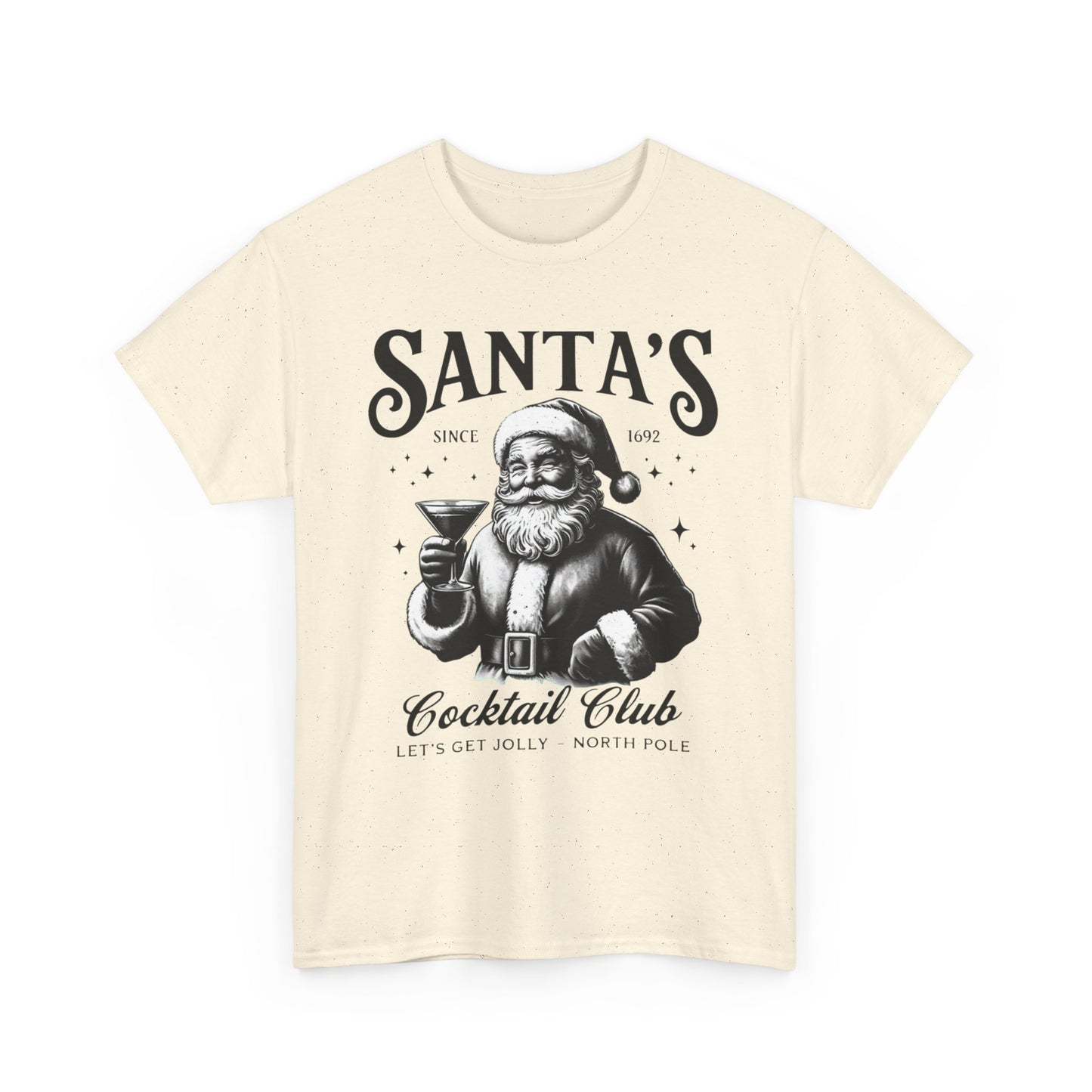 Santa's Cocktail Club Graphic T Shirt NEW Adult Tee