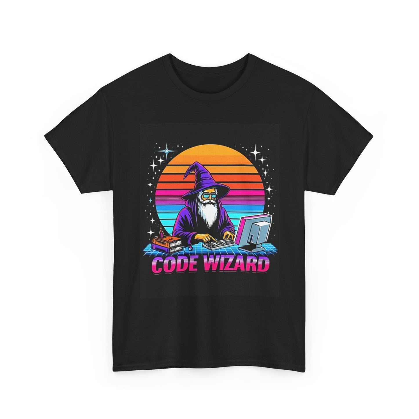Code Wizard Funny Graphic T Shirt Jokes Humor Unisex Heavy Cotton Tee