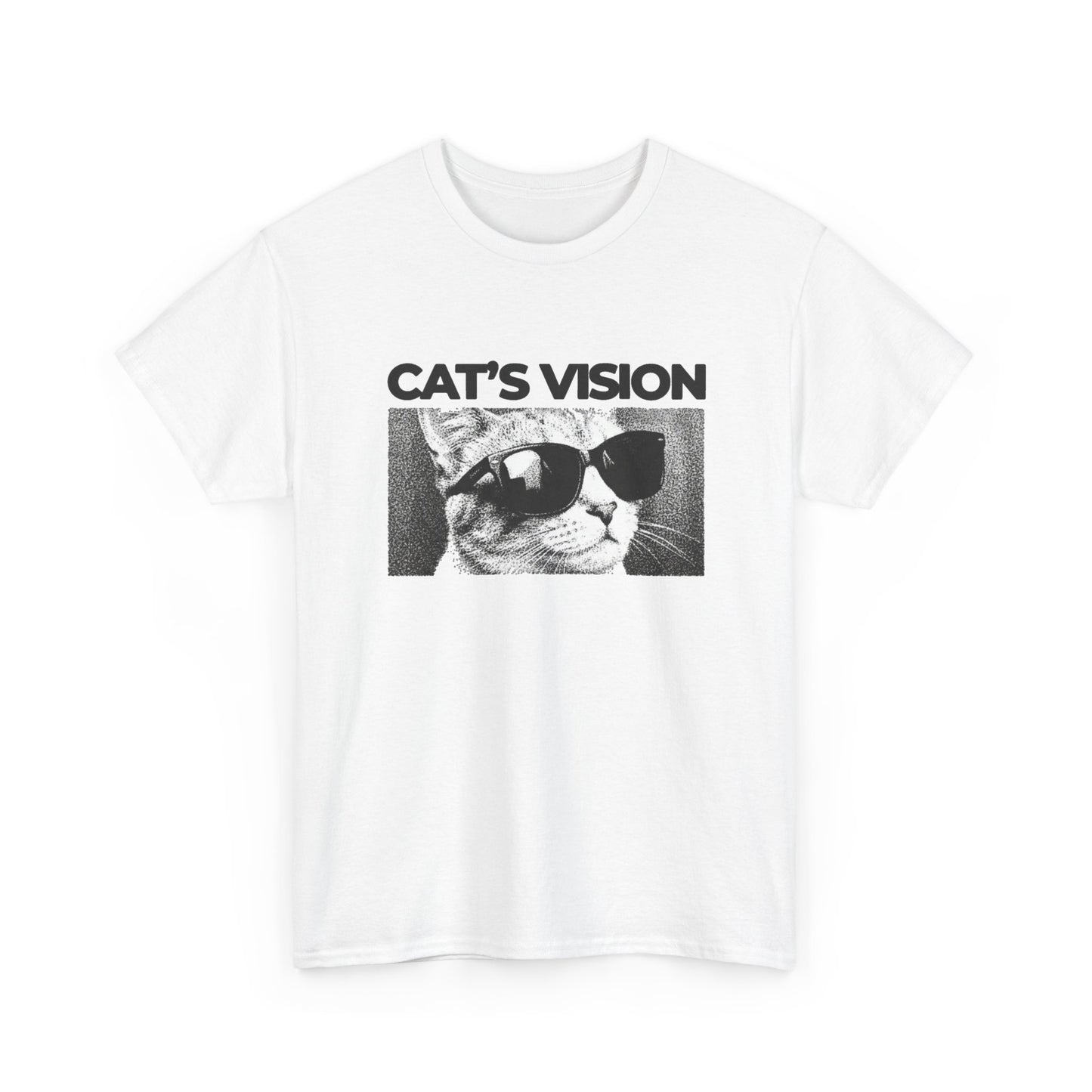 Cool Cat Retro Sun Glasses Graphic T Shirt Regular Men's Heavy Cotton Tee