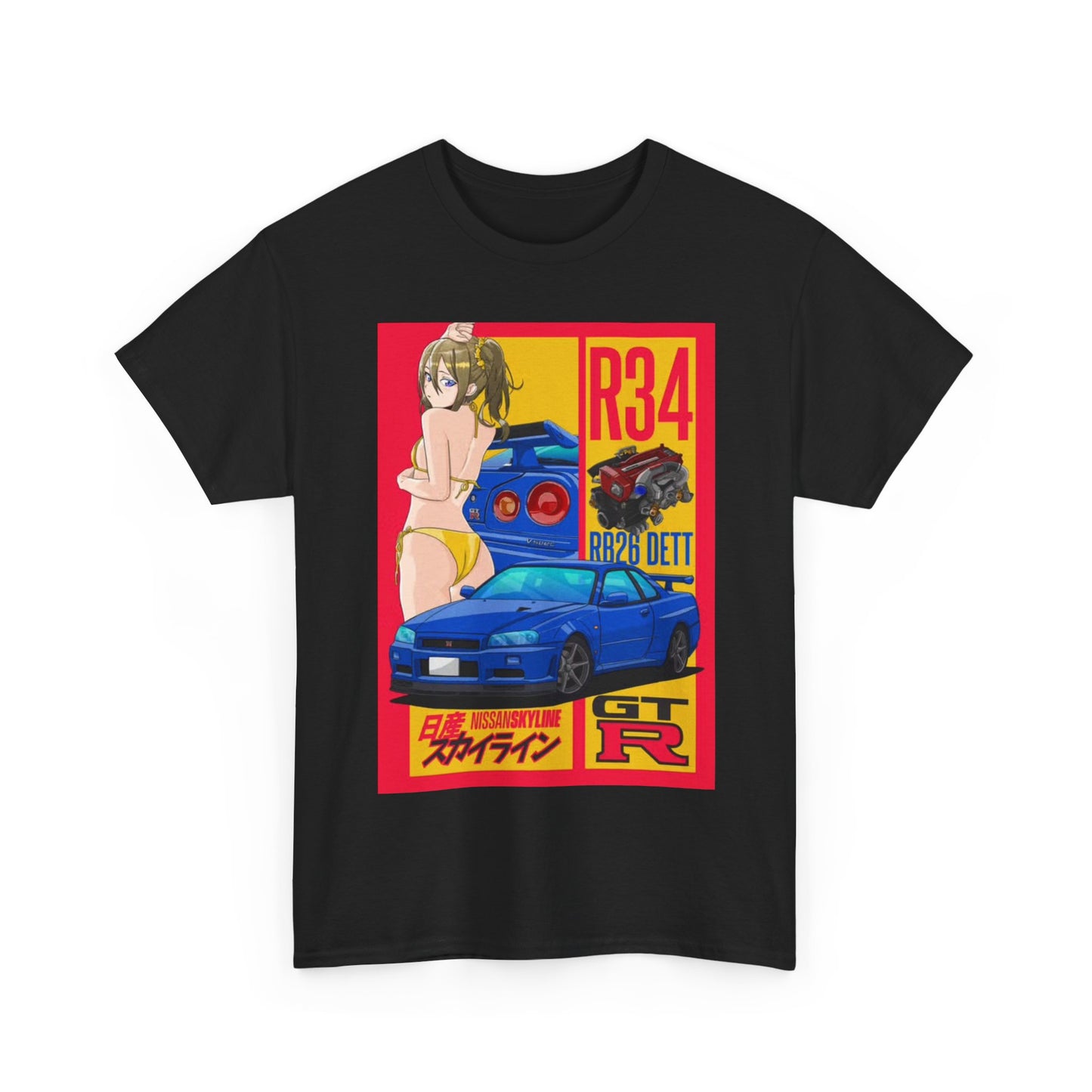 Waifu Anime T-shirt Girl Graphic Cartoon Retro Gaming Unisex GTR Tee Gamer