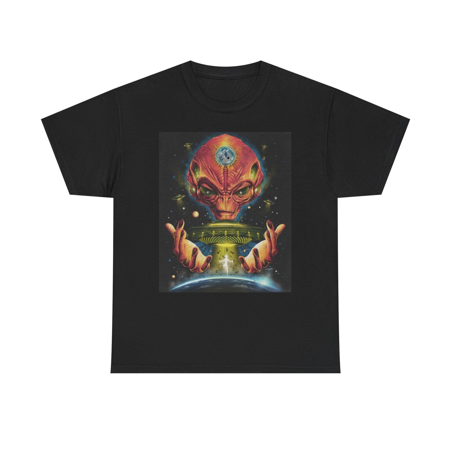 Alien Abduction Graphic T Shirt NEW Unisex Heavy Cotton Tee
