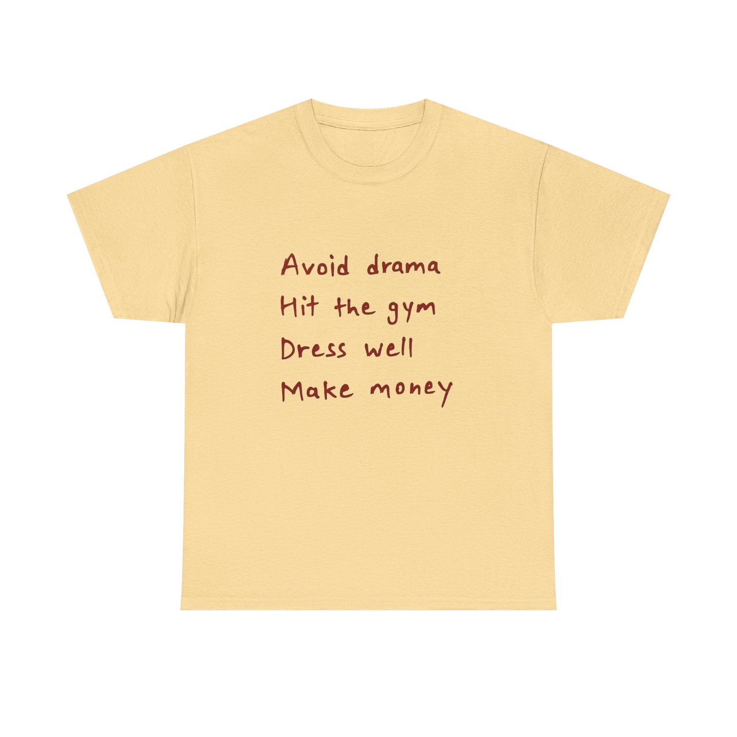 Avoid The Drama GYM MONEY Graphic T Shirt ADULT NEW Heavy Cotton Tee