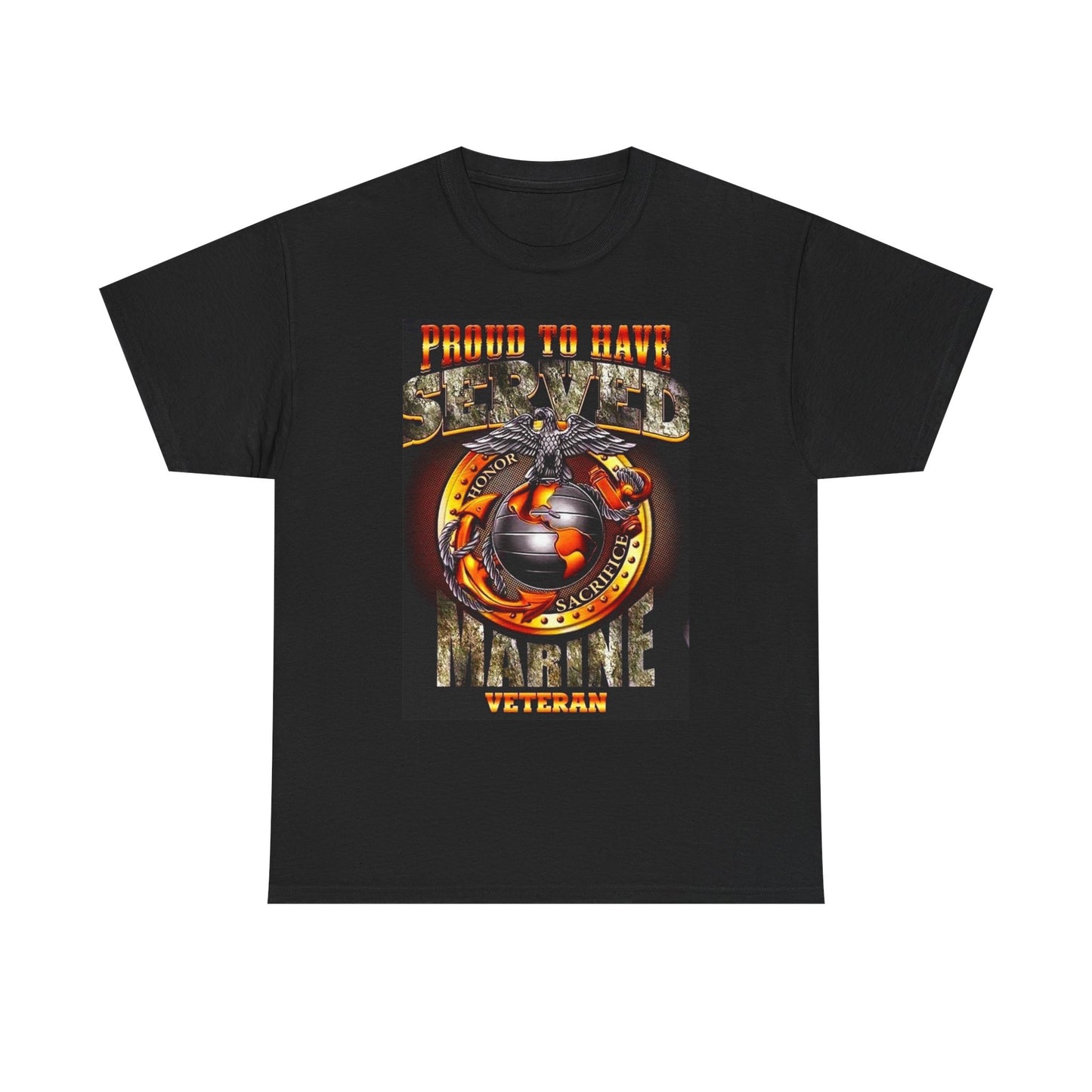 Proud To Have Served Marine Veterans Graphic T Shirt Unisex Heavy Cotton Tee