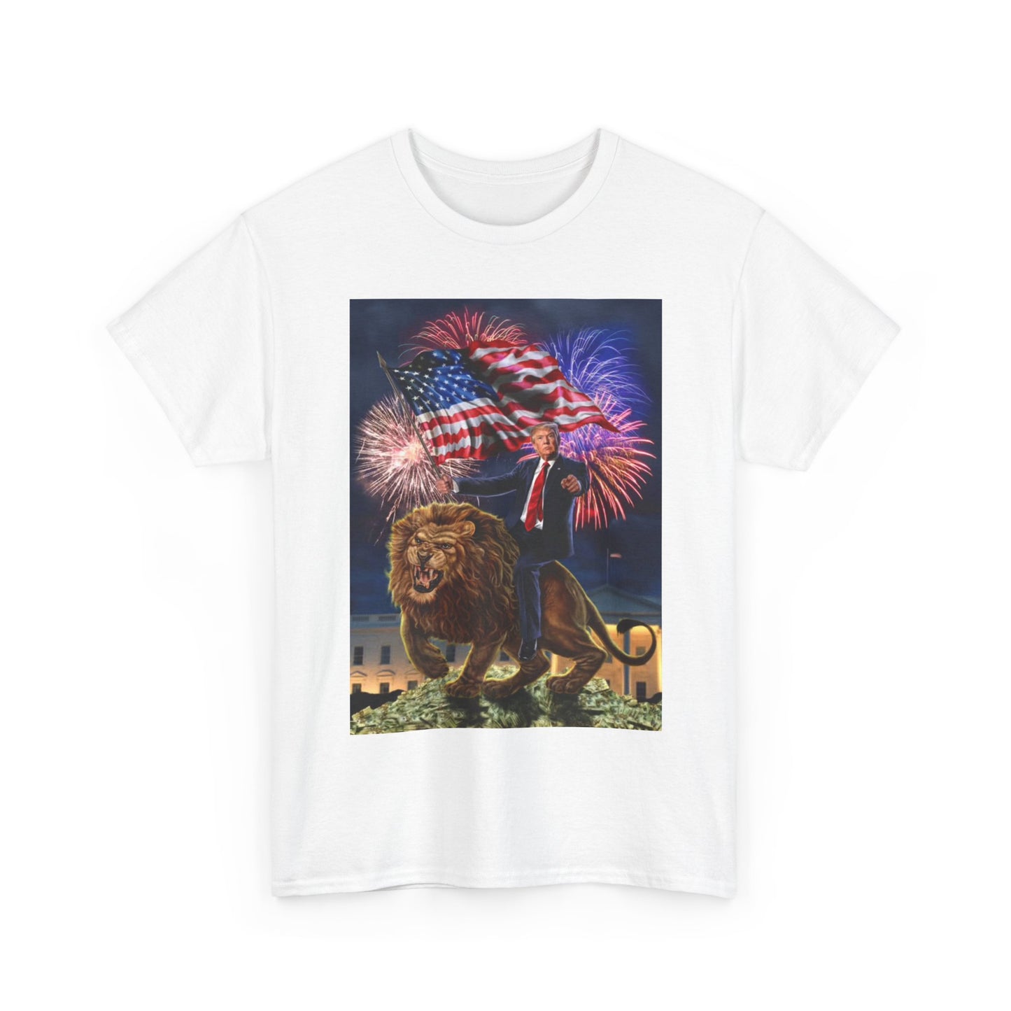 Trump American Flag Tshirt Funny Gift 2024 President Unisex Heavy Cotton Tee