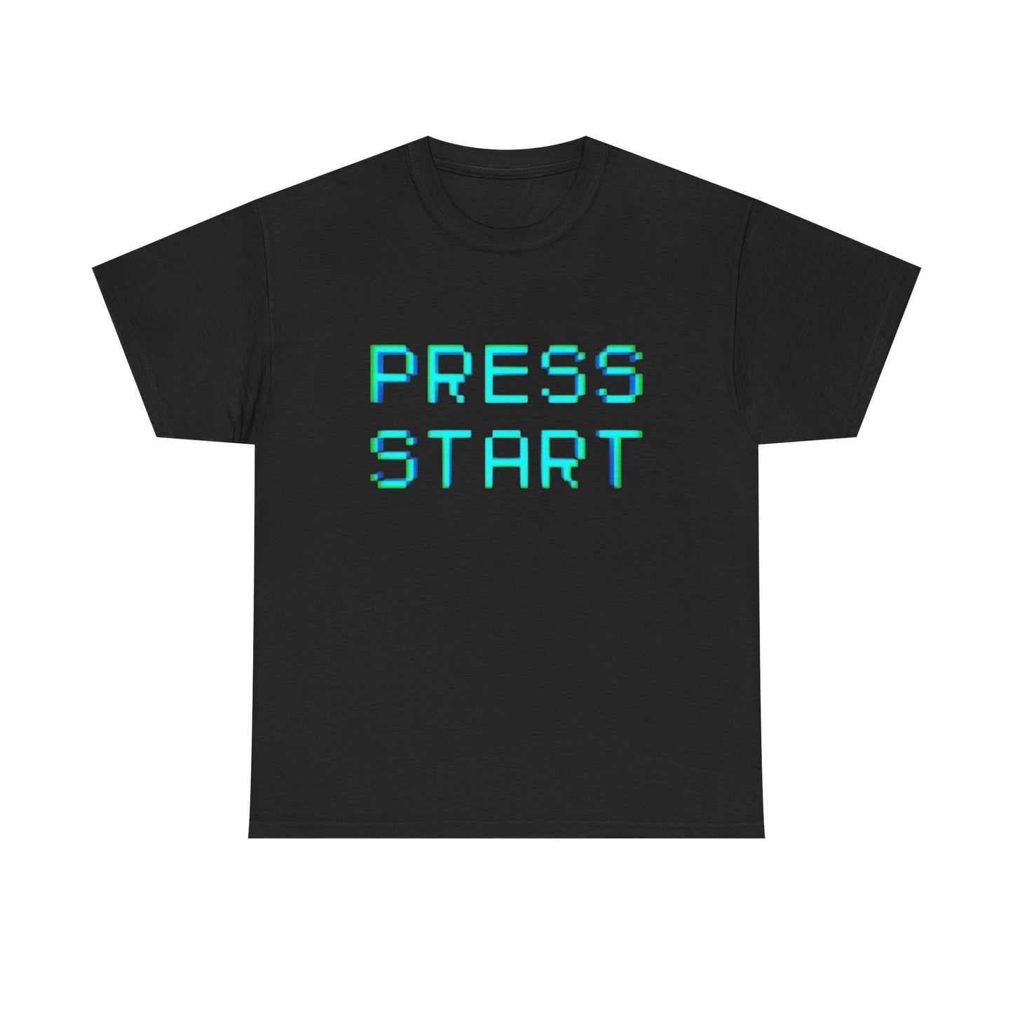 Press Start Retro Gaming Graphic T Shirt Unisex Heavy Cotton NEW Tee