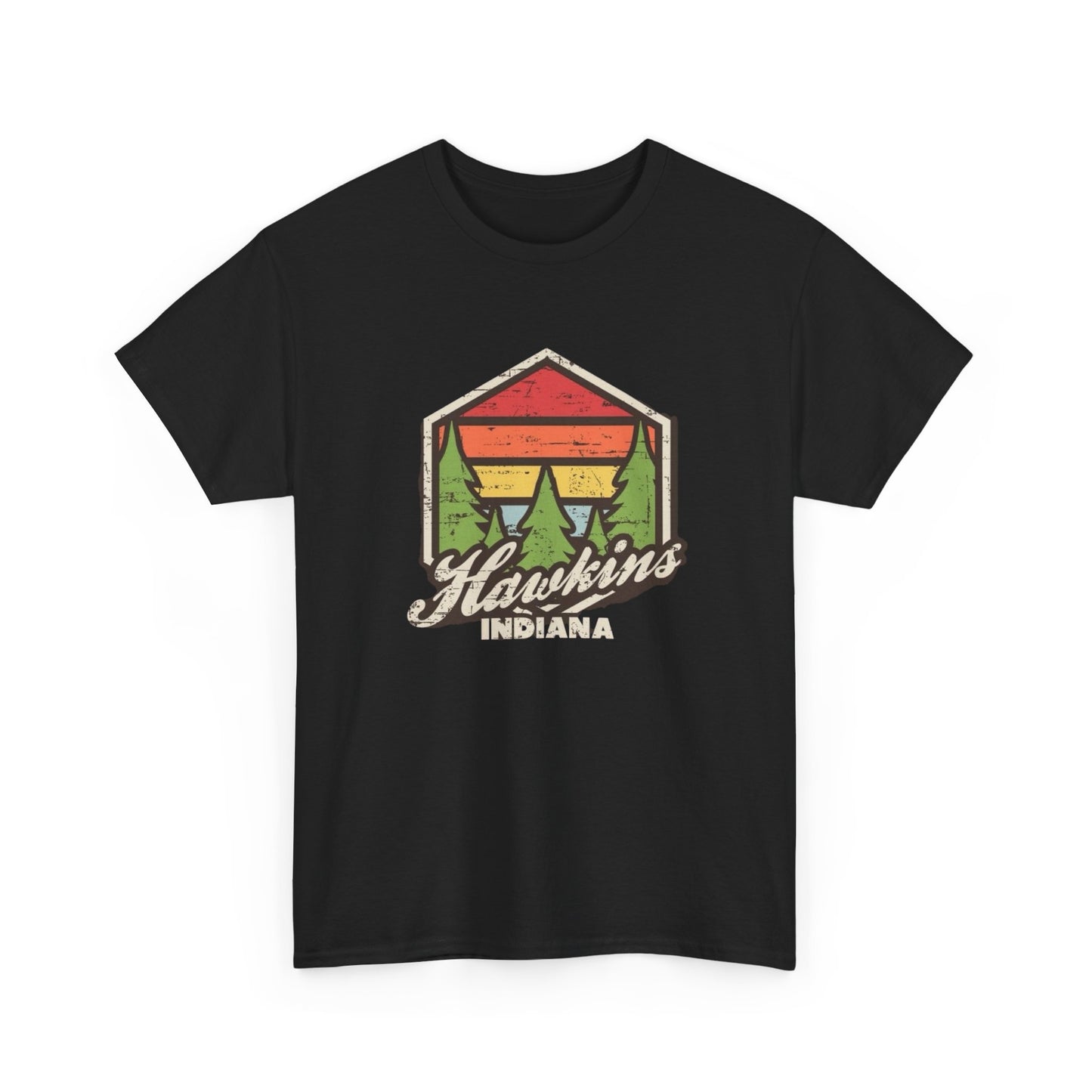 Hawkins Indiana Graphic T Shirt NEW ADULT Unisex Heavy Cotton Tee