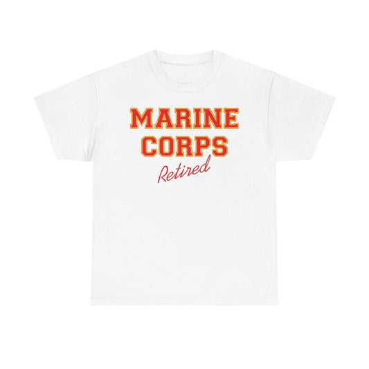 Marine Corps Retired Graphic T Shirt Vintage Logo Retro Unisex Heavy Cotton Tee