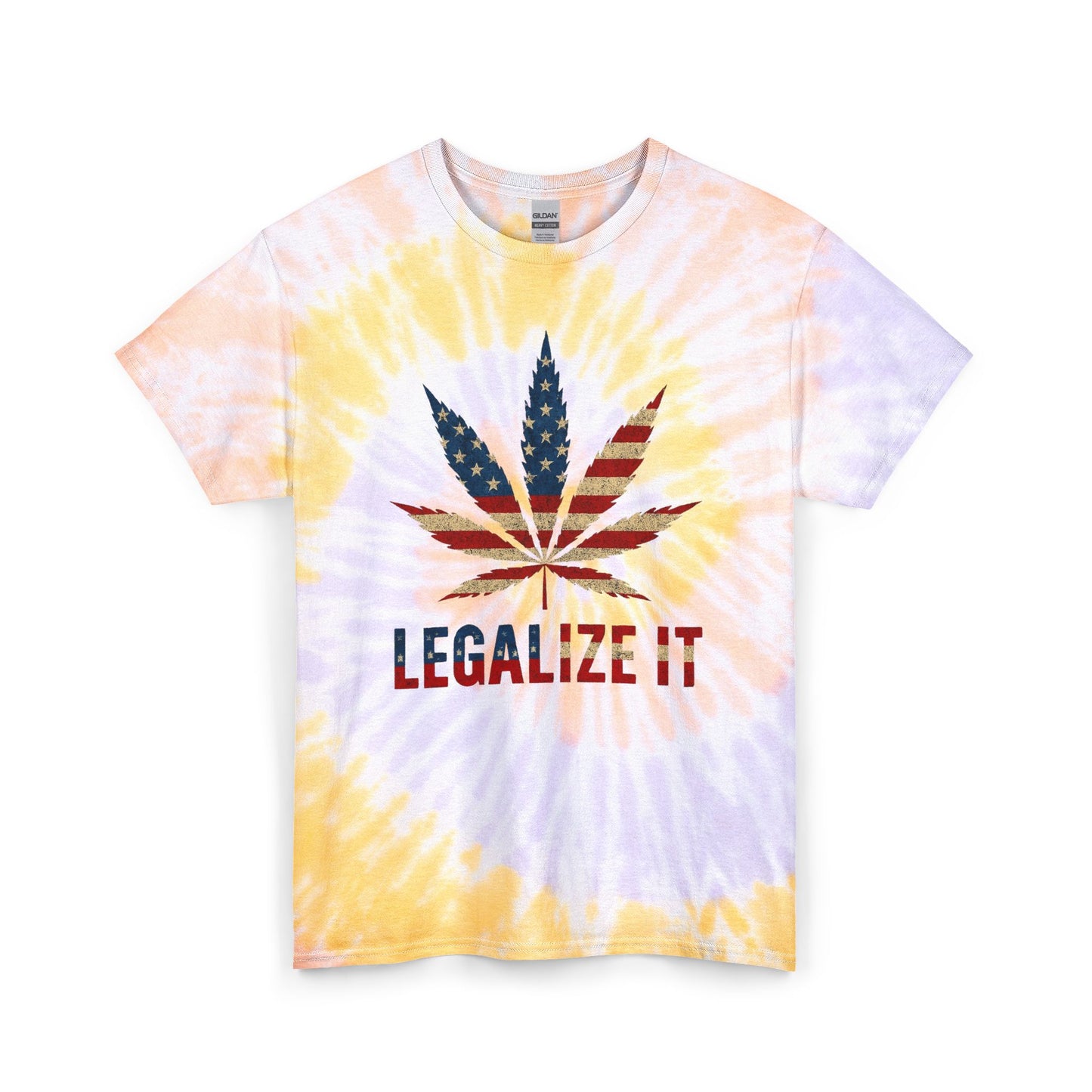 Legalize It Funny Pot Smoker Graphic T Shirt American Flag Unisex Tie Dye Cotton