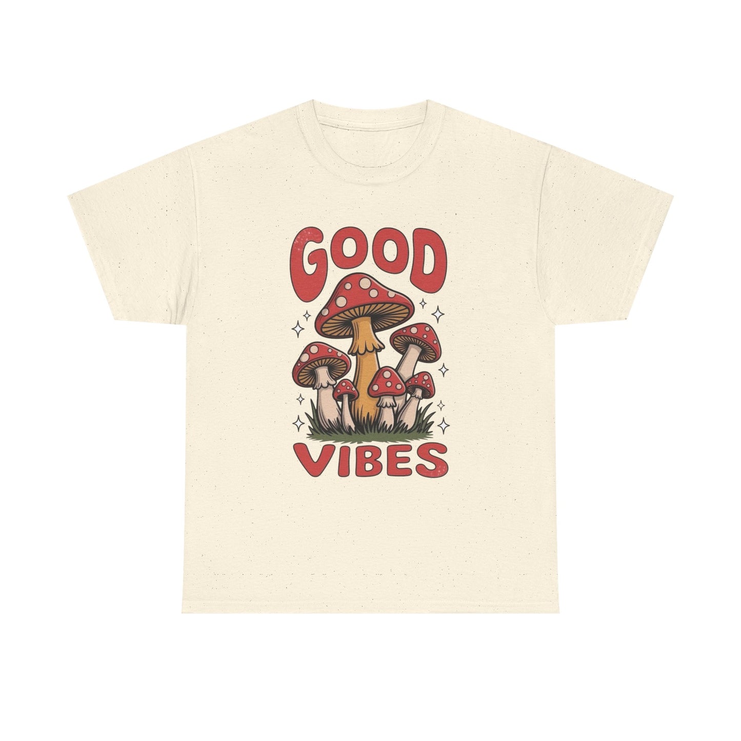 Good Vibes Mushrooms Graphic T Shirt Unisex Heavy Cotton Tee