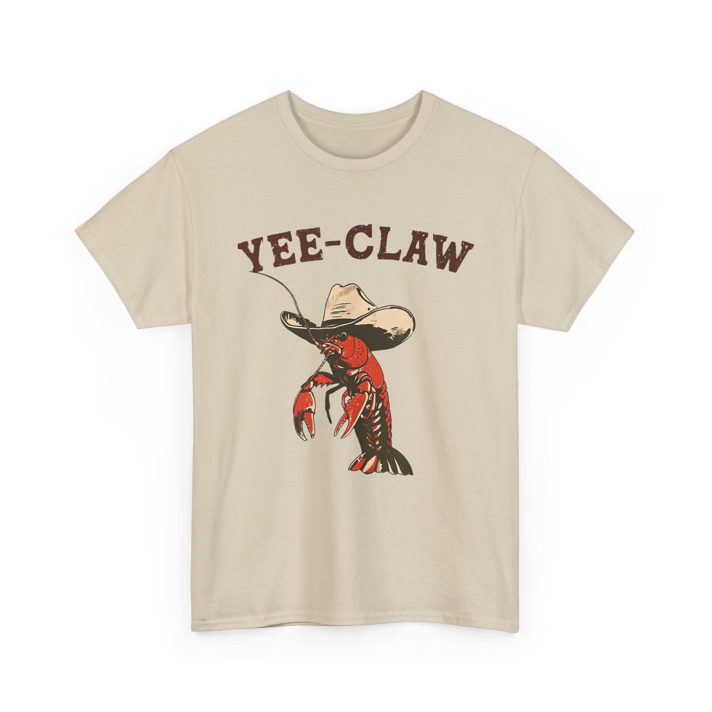 Yee Claw Crawfish Funny Cowboy Graphic T Shirt NEW Cotton Tee Gift