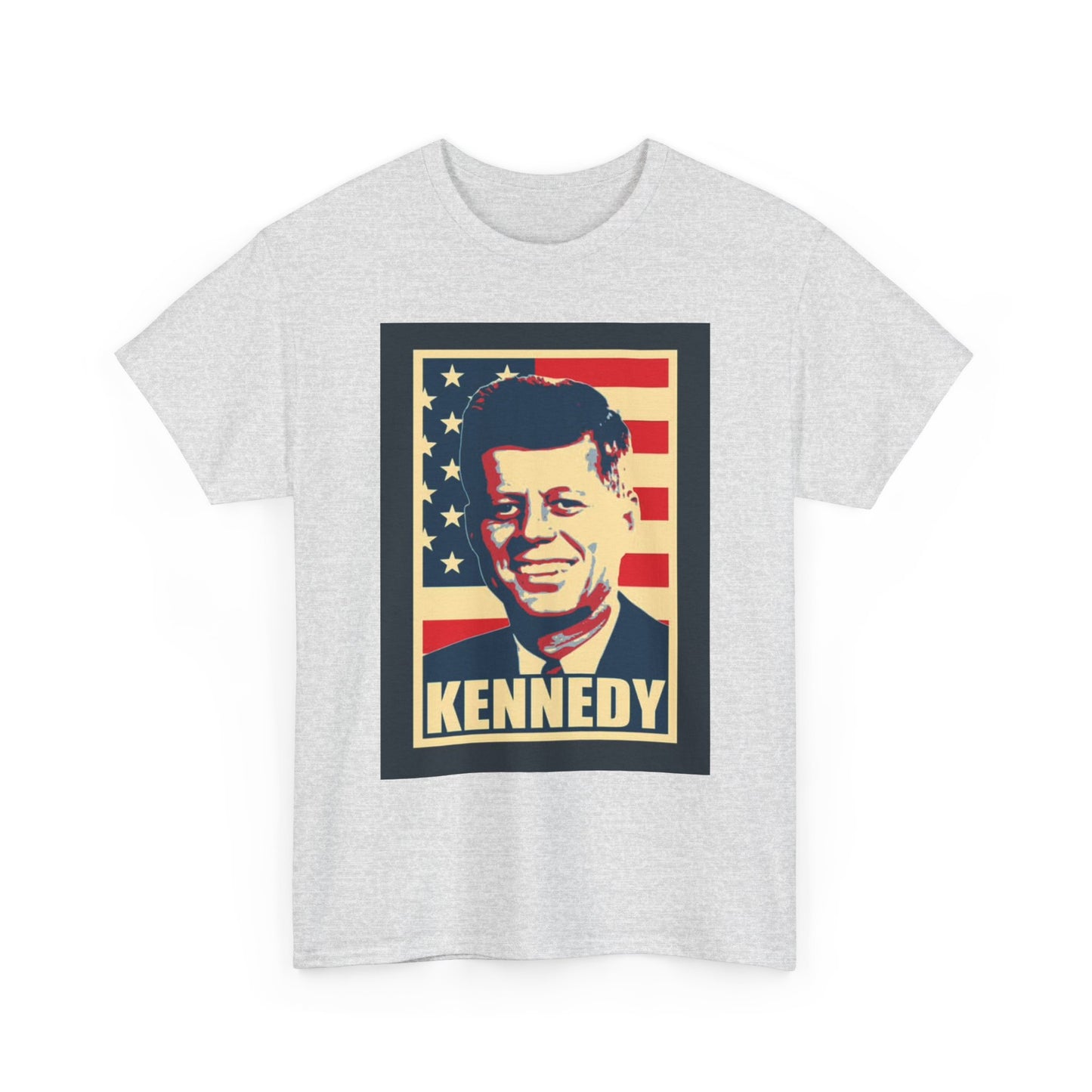 JFK Tshirt John F Kennedy American Flag President Unisex Heavy Cotton Tee