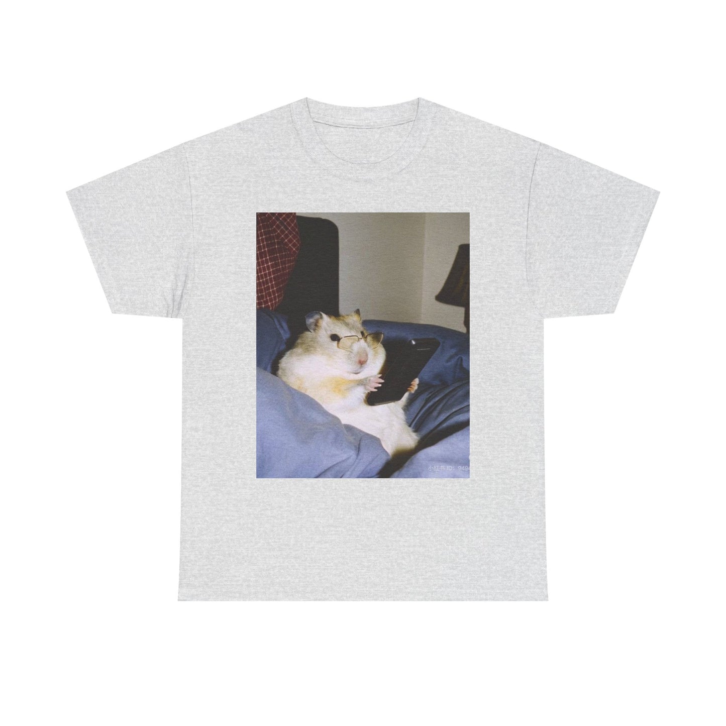 Funny Hamster On Phone Comedy Graphic T Shirt Unisex Heavy Cotton Tee BRAND NEW