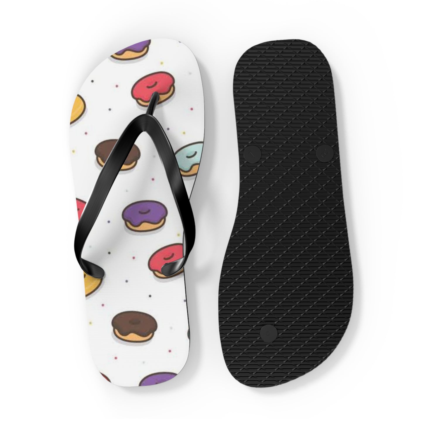 Donuts Summer Sandals, Beach Shoes, Vacation Flip Flops, Pool Slides