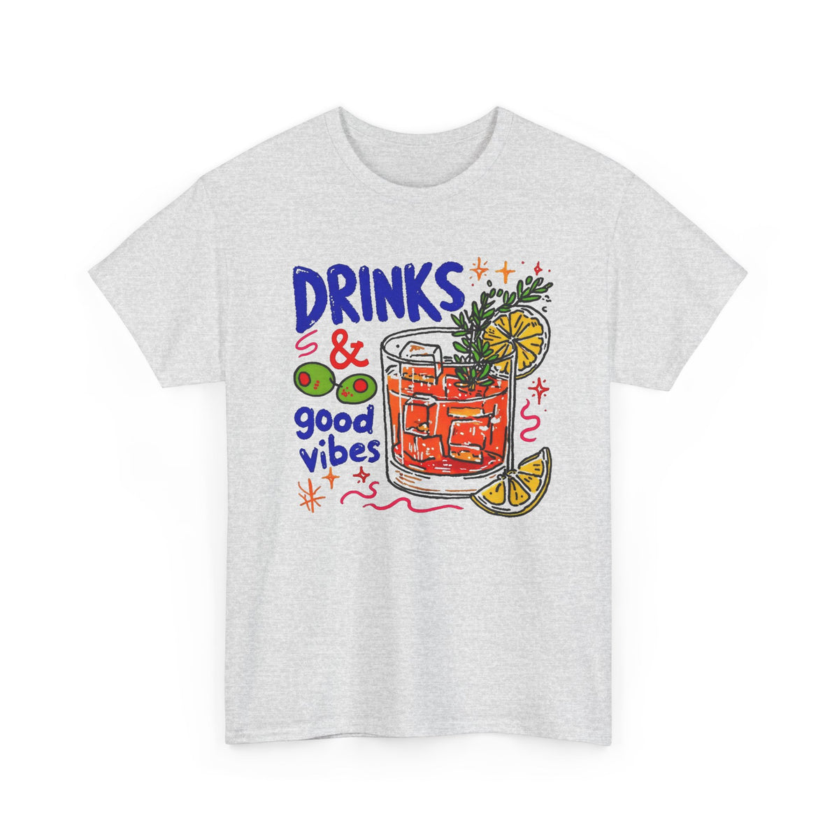 Drinks and Good Vibes Citrus Cocktail T-Shirt Men's Graphic Tee