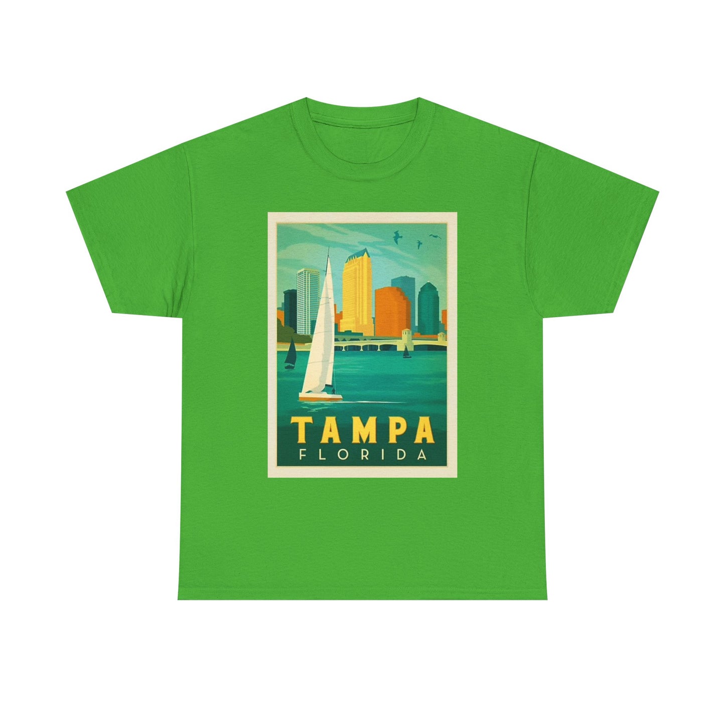 Tampa Florida Graphic T Shirt Vintage Sailing Beach Unisex Heavy Cotton Tee