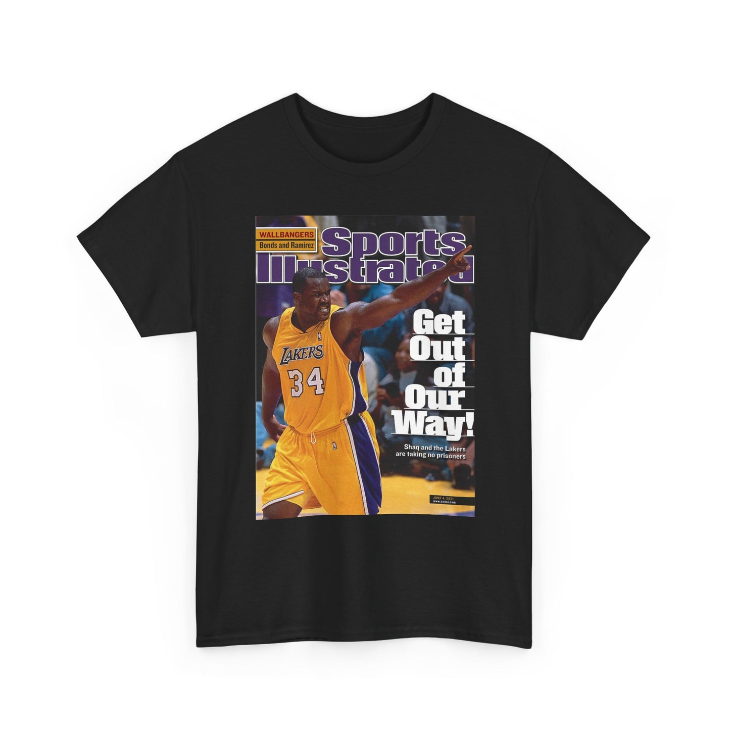 Shaq poster graphic T Shirt Vintage Lakers Basketball Retro Unisex Heavy Cotton