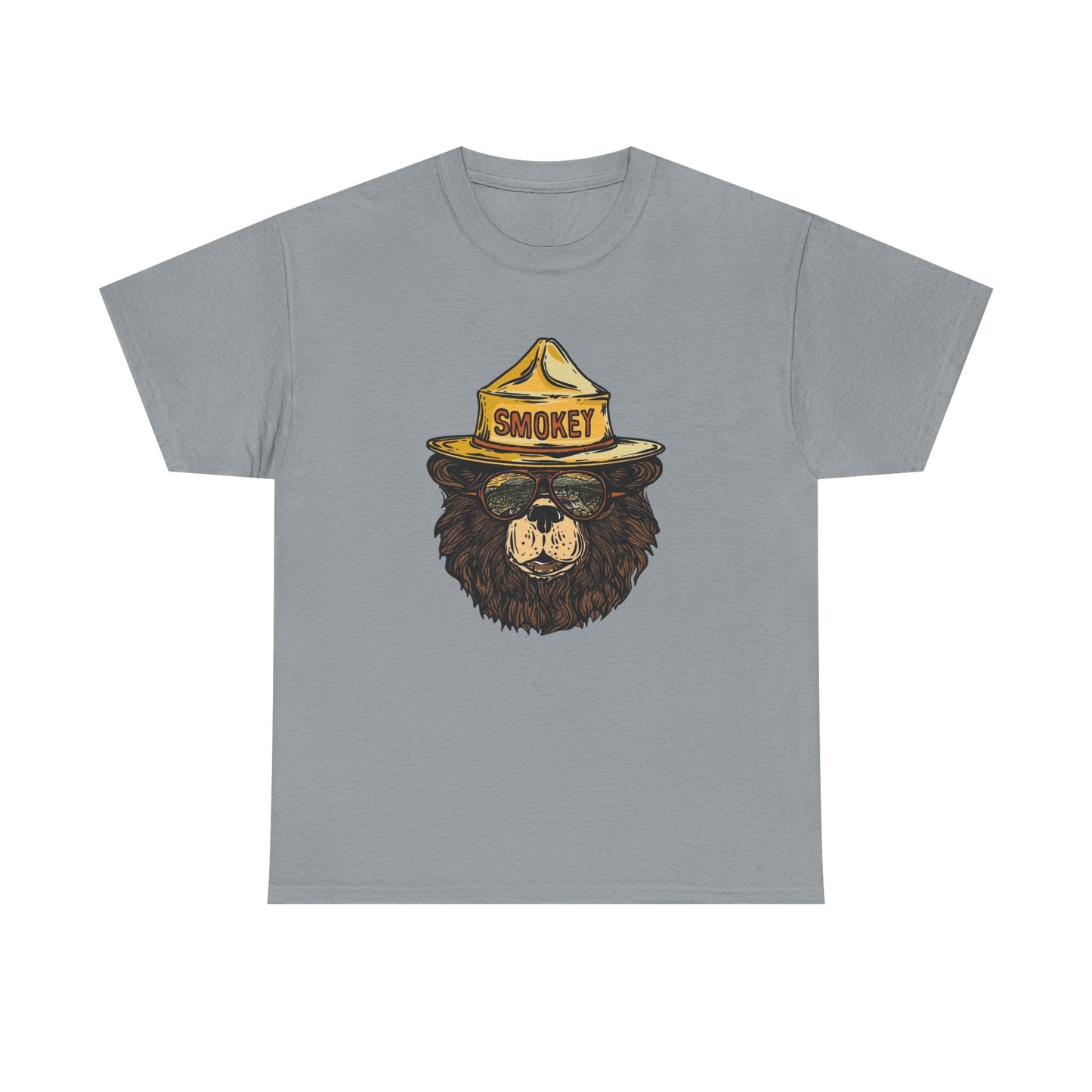 Smokey The Bear Outdoors Retro Graphic T Shirt Unisex Heavy Cotton Tee