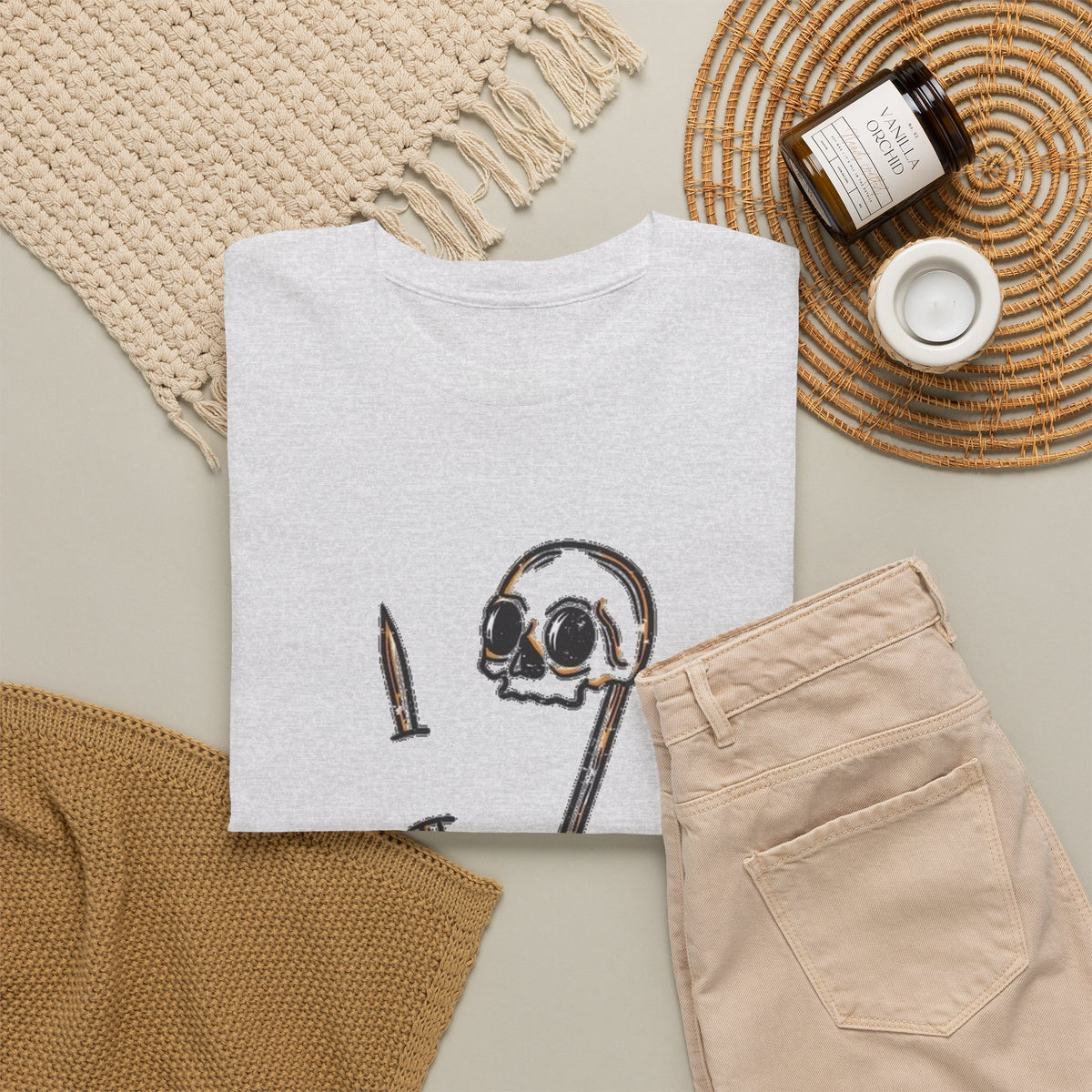 Skull and Safety Pin “Safe With Me” T-Shirt Men's Tee