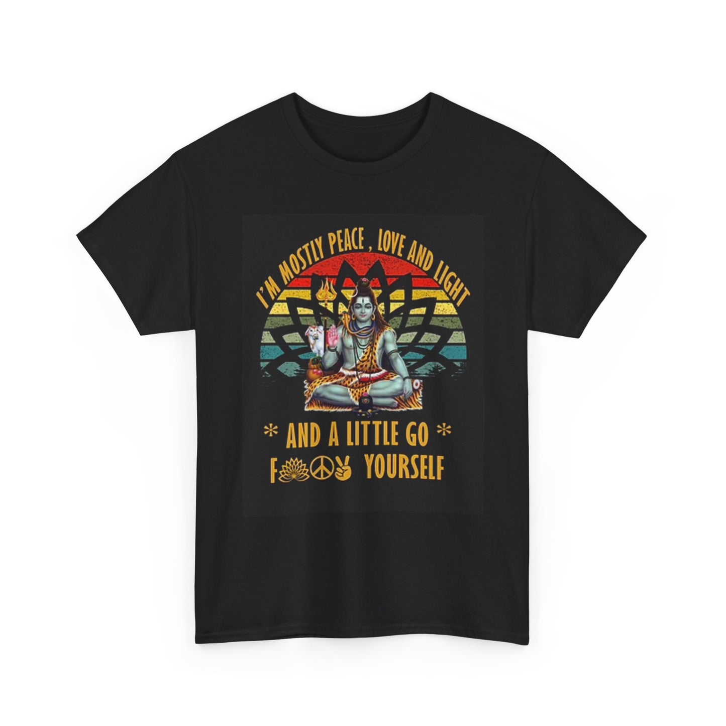 Im Mostly Peace Love And Light T Shirt Funny Graphic Jokes Unisex Heavy Cotton