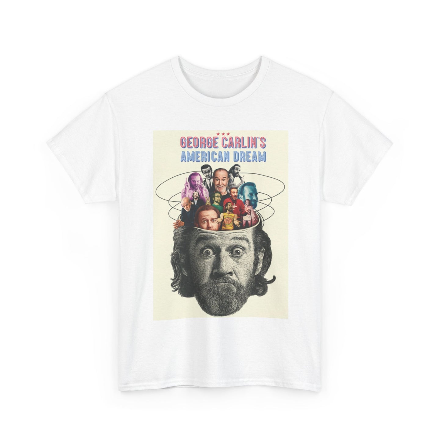 George Carlin Tshirt Vintage Comedian Poster American Unisex Heavy Cotton Tee