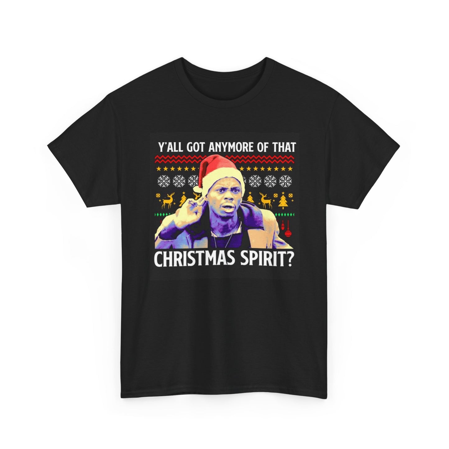 Christmas Spirit Graphic T Shirt Dave Chappelle Funny Show Unisex Heavy Cotton