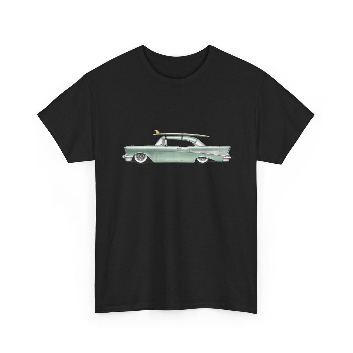 57 Chevy Cruiser Surfer Graphic T Shirt Unisex Heavy Cotton Tee NEW