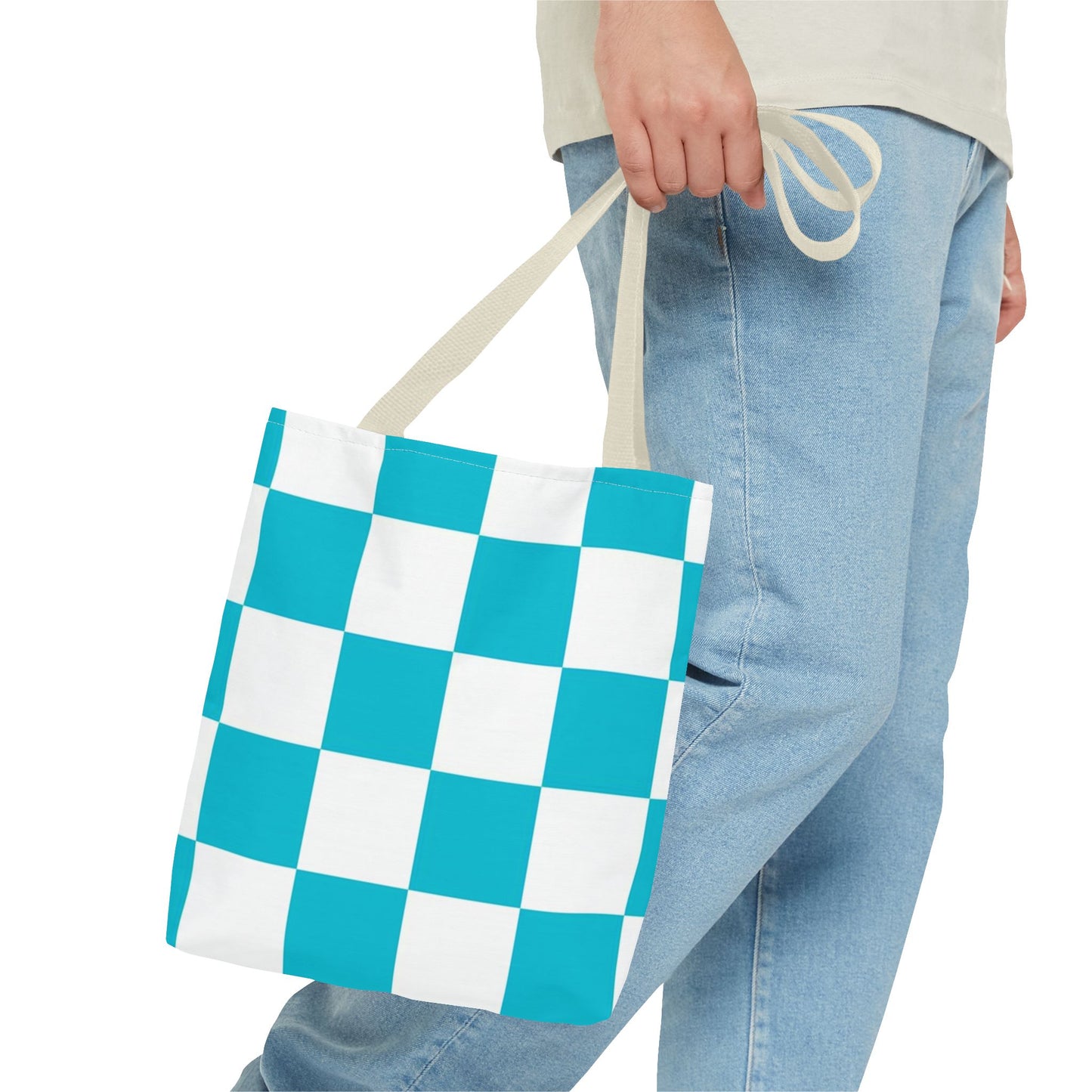 Turquoise Checkered BRAND NEW Purse - Pocketbook - Travel Tote BagTote Bag (AOP)