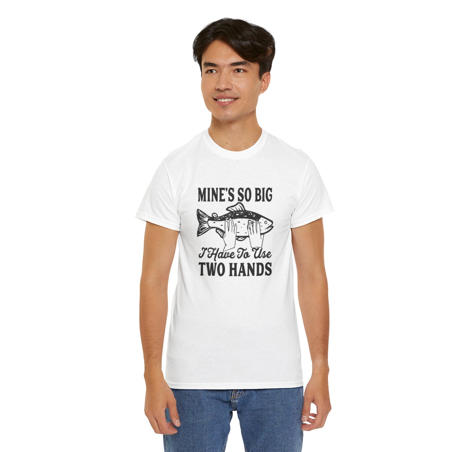 Funny Fishing Graphic T Shirt Big Jokes Humor Men's Heavy Cotton Tee