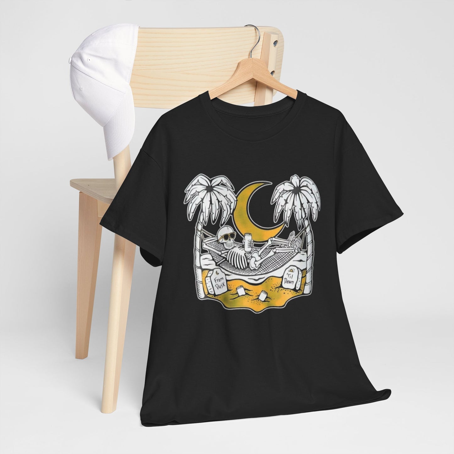 Dusk Till Dawn Beach Life Graphic T Shirt NEW ADULT Unisex Heavy Cotton Tee