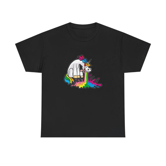 Unicorn Puke Funny Graphic T Shirt NEW Unisex Heavy Cotton Tee